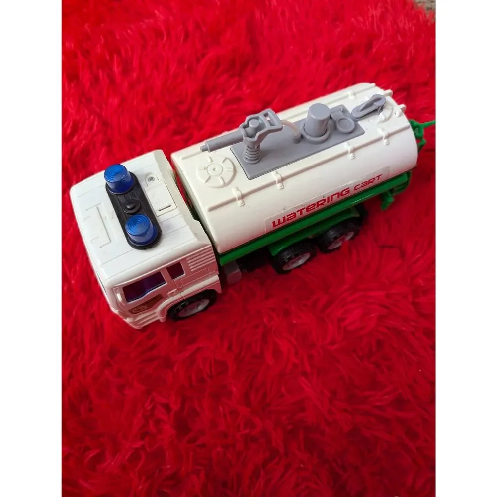 Think Green Transportation Watering Cart Toy Tanker Truck White & Green